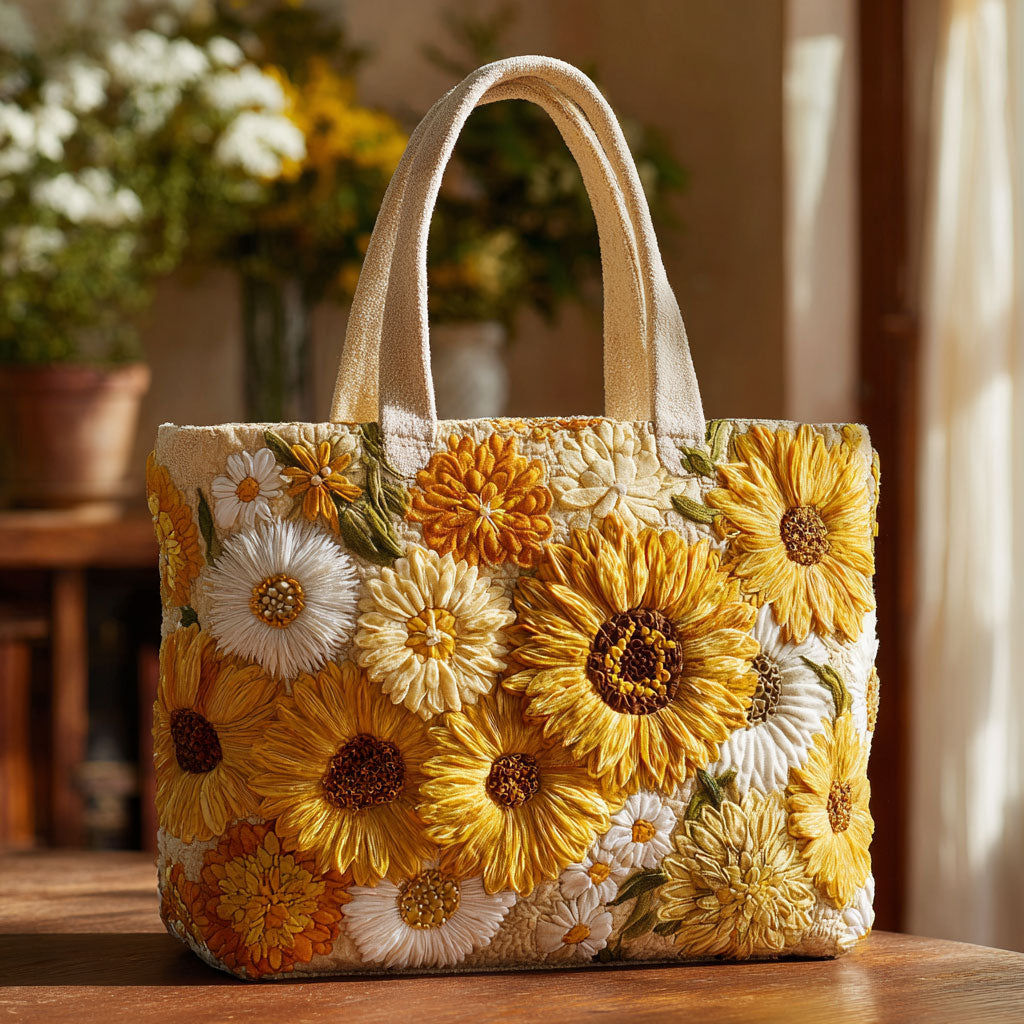 Sunny Garden Quilted Tote Bag