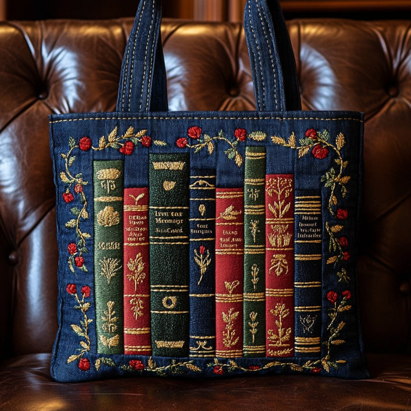 Book Lovers Quilted Tote Bag