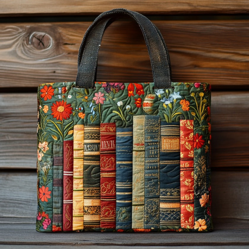 Love Books Quilted Tote Bag