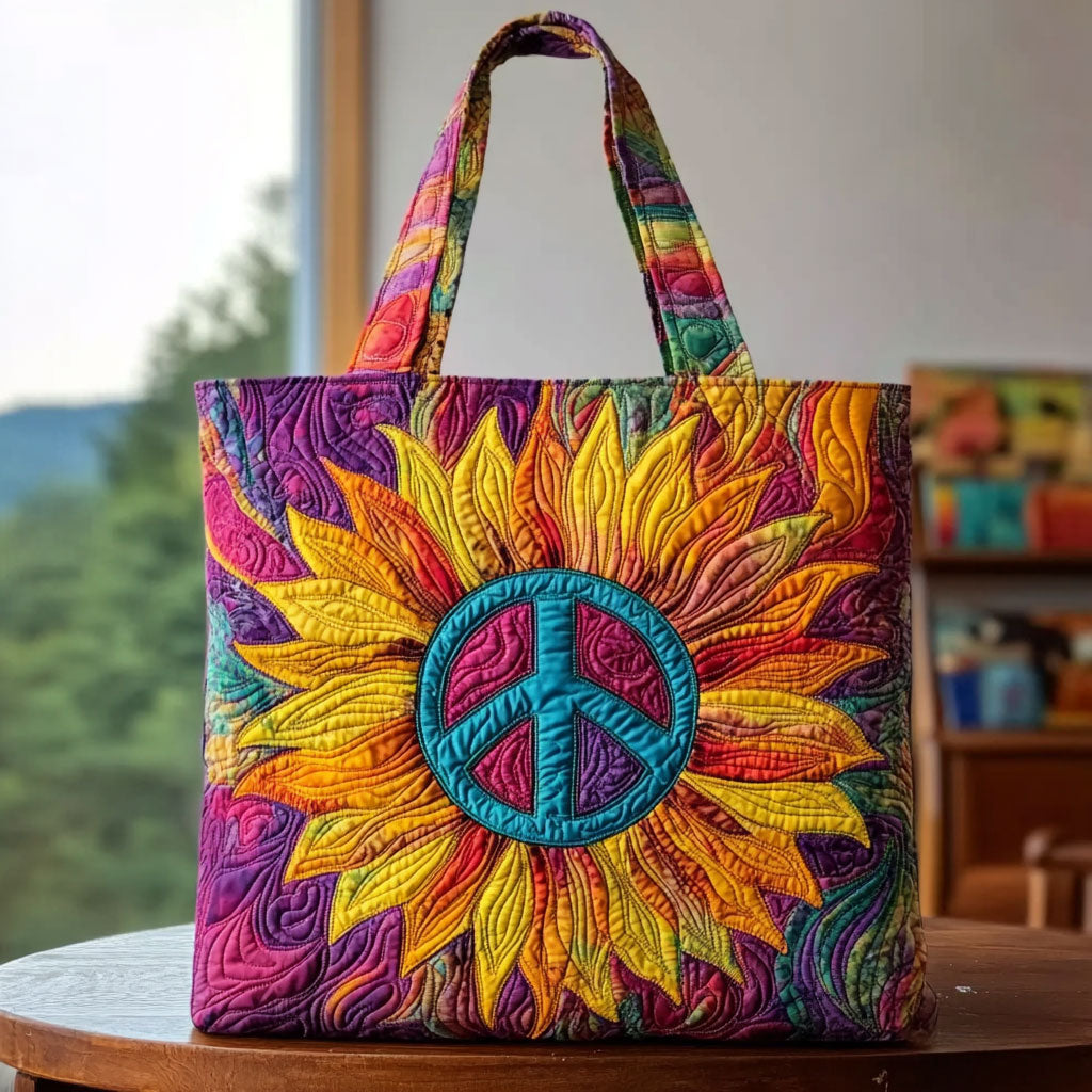 Free Spirit Sunflower Quilted Tote Bag
