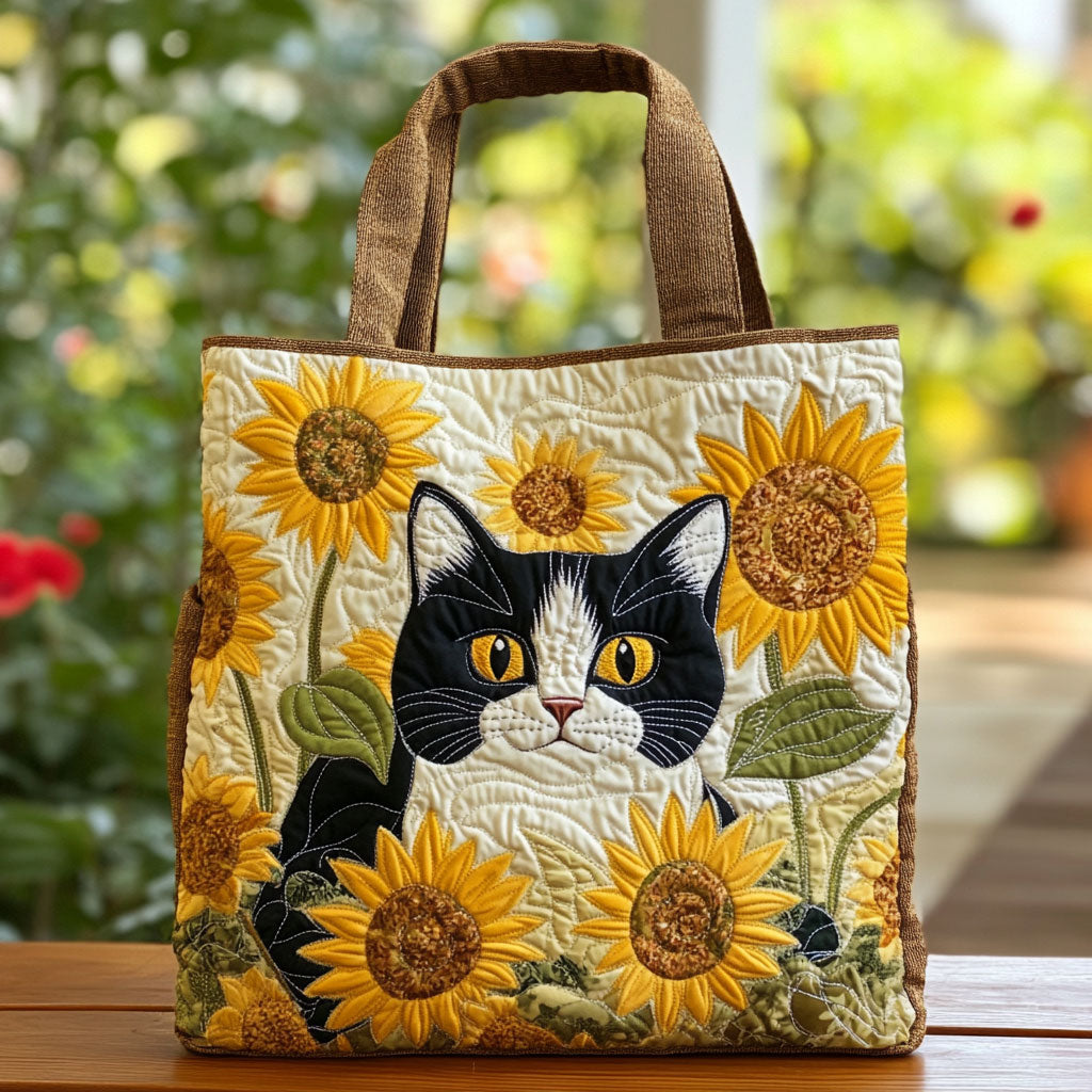 Tuxedo Charm Quilted Tote Bag