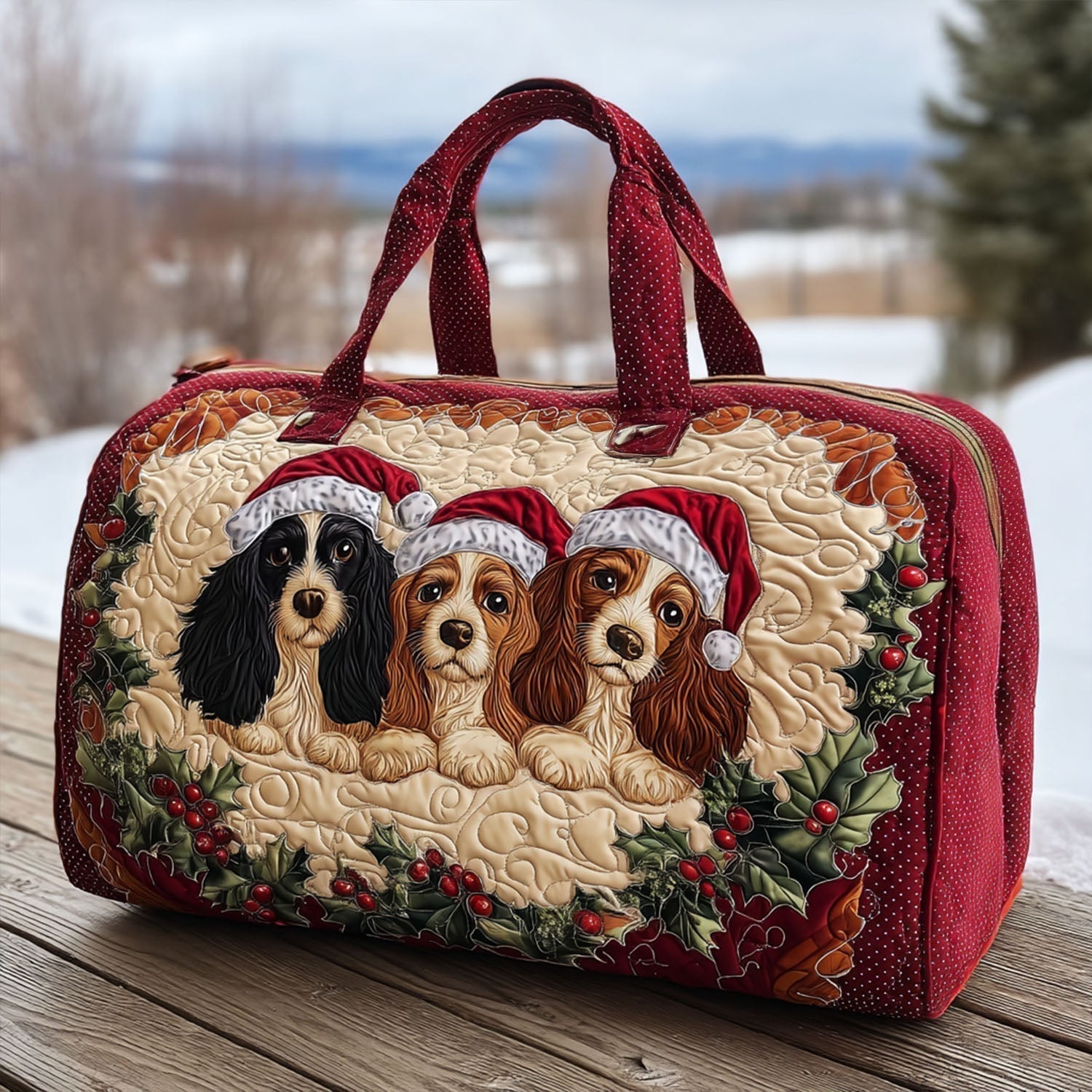 Best Friend Spaniel Quilted Duffle Bag