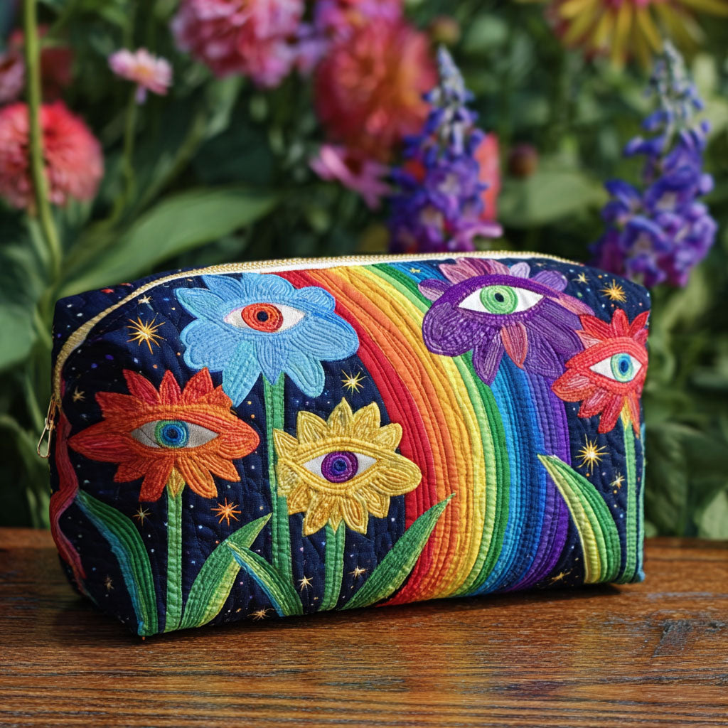 Boho Fungus Quilted Makeup Bag