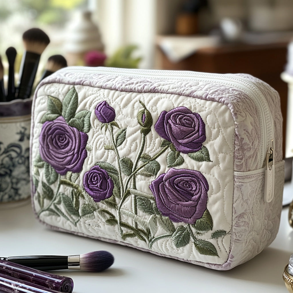 Moonlit Bloom Quilted Makeup Bag