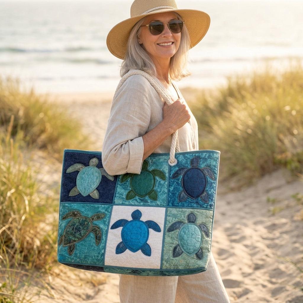 Beach Bag - Blue Turtle