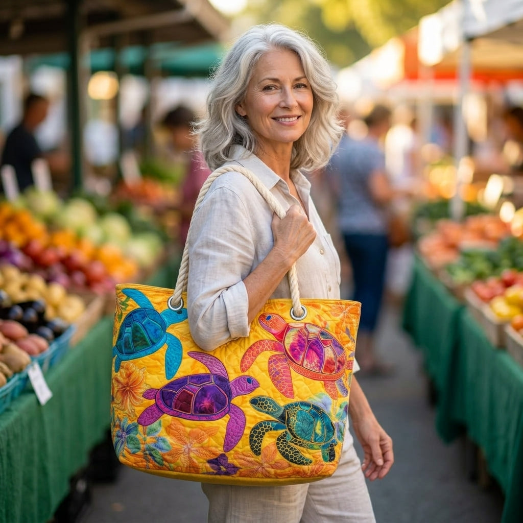 Beach Bag - Coral Turtle Dream