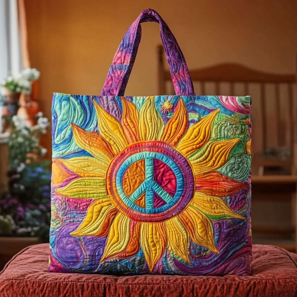 Sunrise Sunflower Quilted Tote Bag