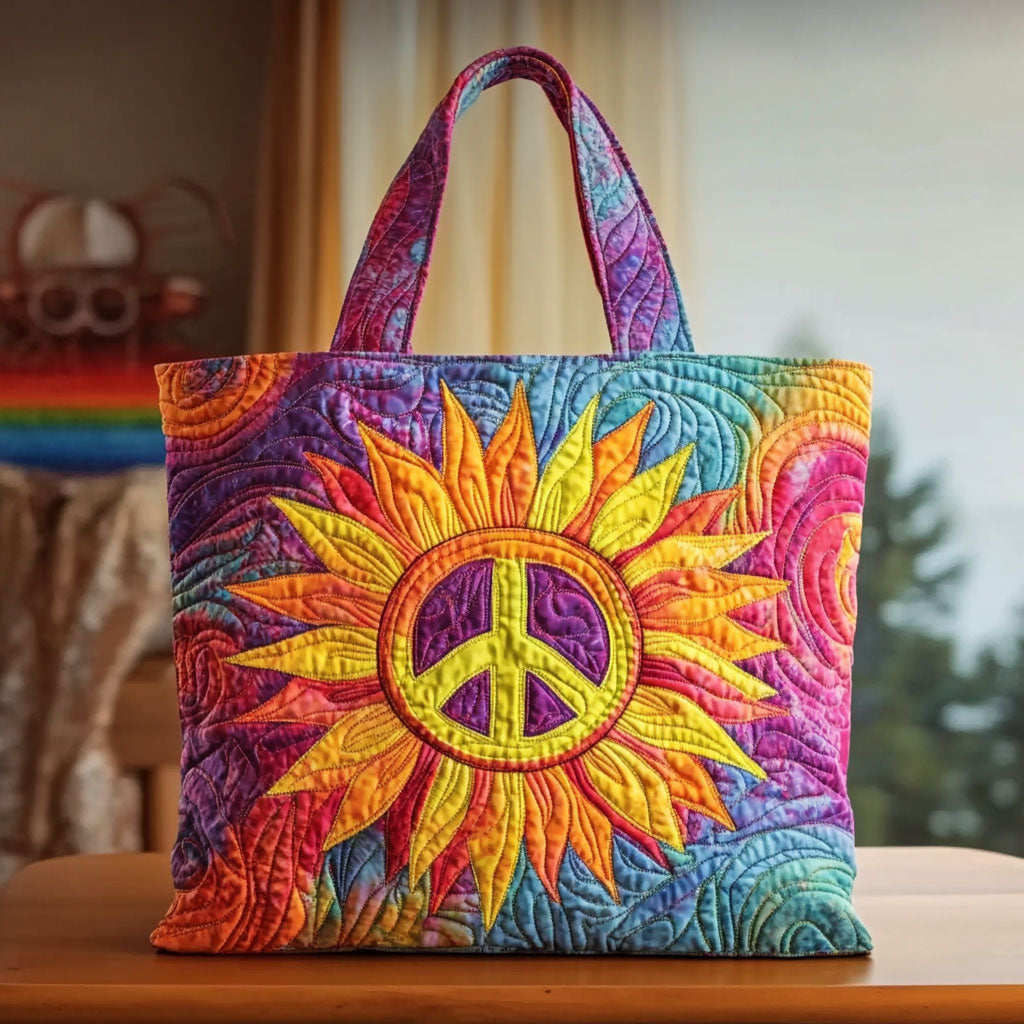 Sunlit Sunflower Quilted Tote Bag