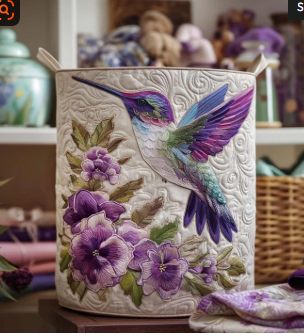 Evie | Hummingbird in Bloom Laundry Basket