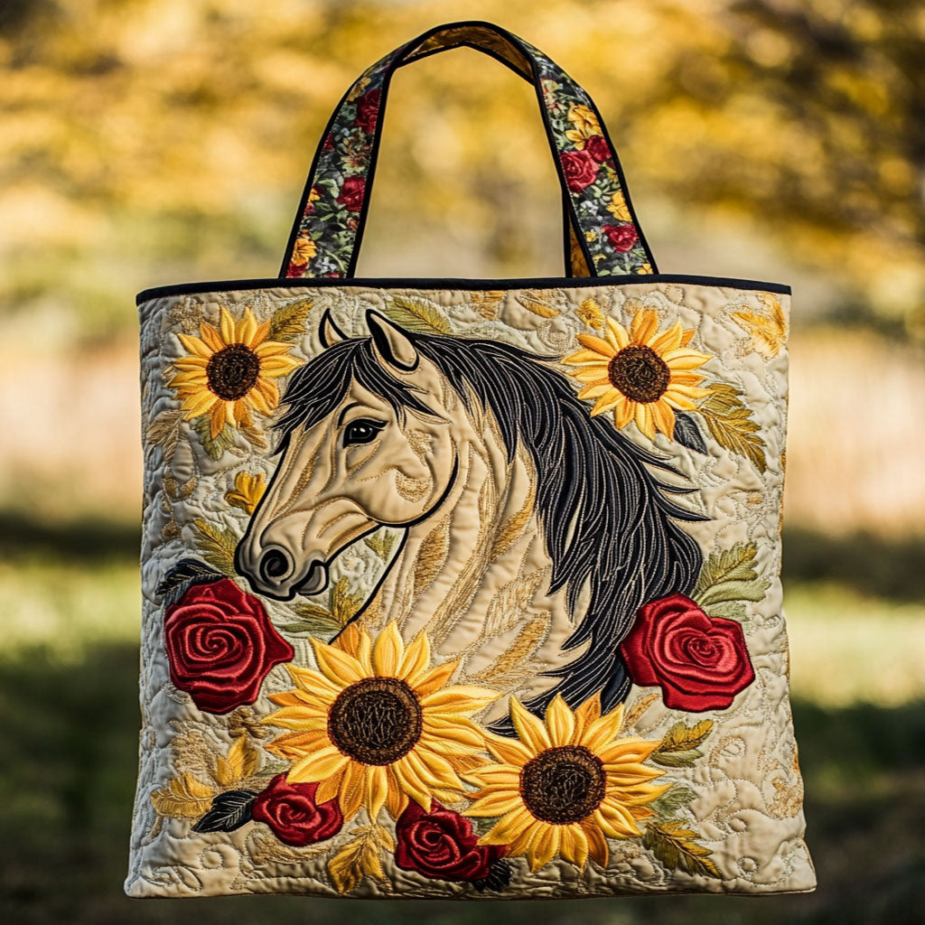 Wild Horse Quilted Tote Bag