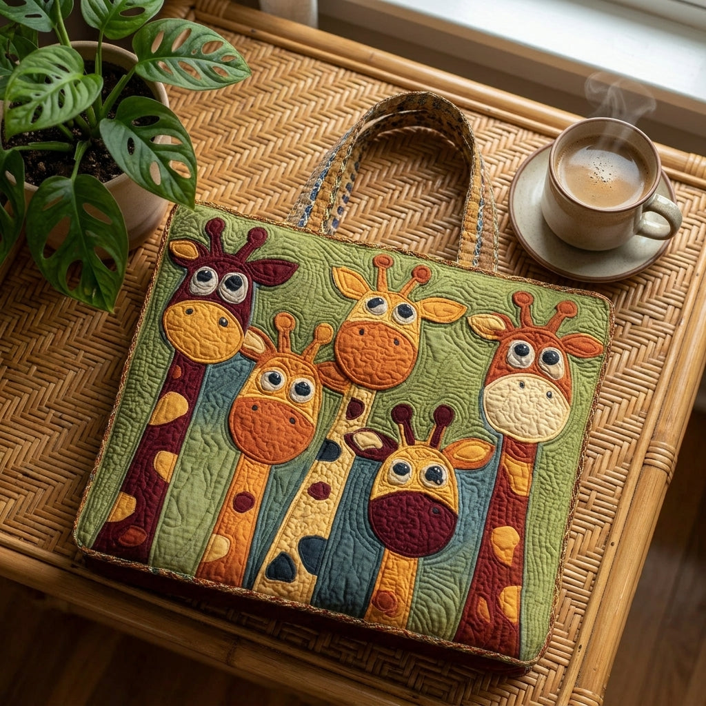 Quilted Tote Bag - Giraffe