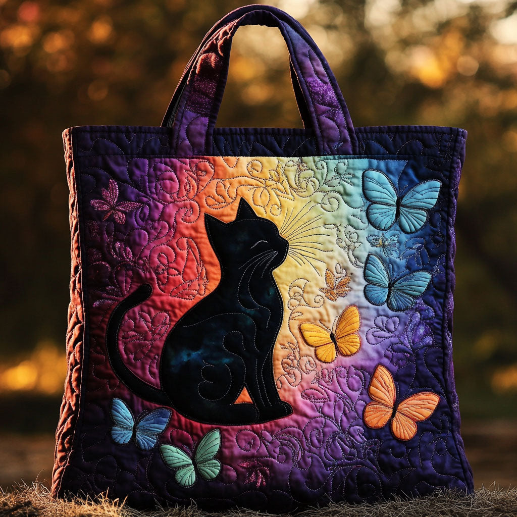 Gentle Cat Quilted Tote Bag