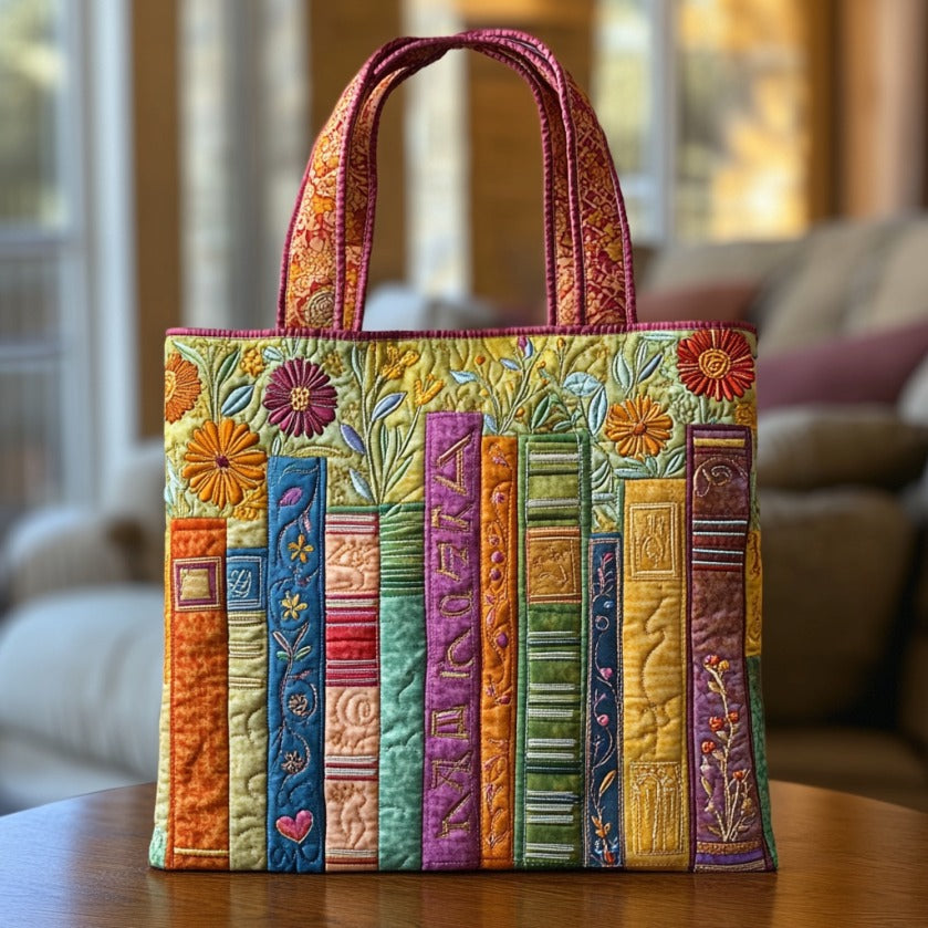 Book Bliss Quilted Tote Bag