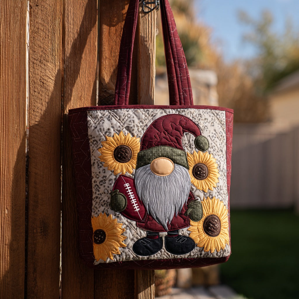 Sunflower Football Quilted Tote Bag
