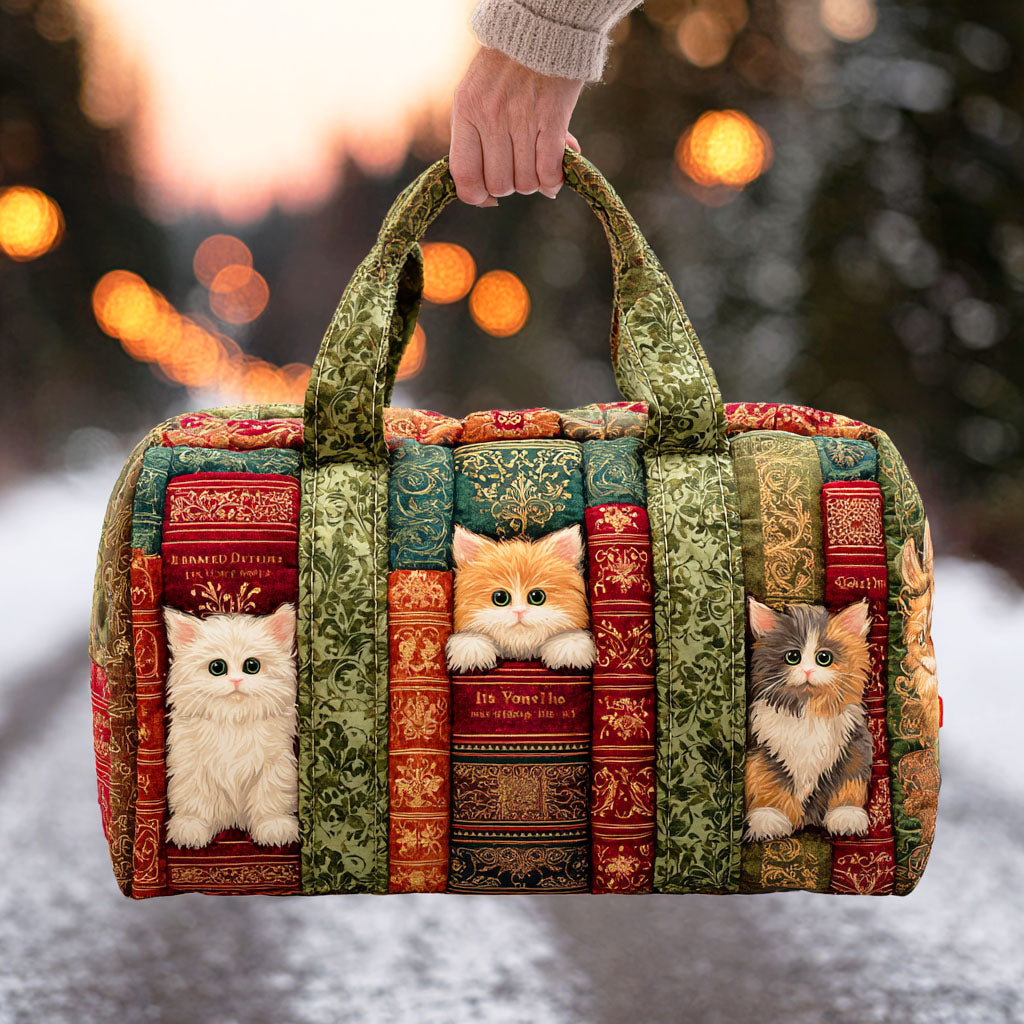 Cat Chapter Quilted Duffle Bag