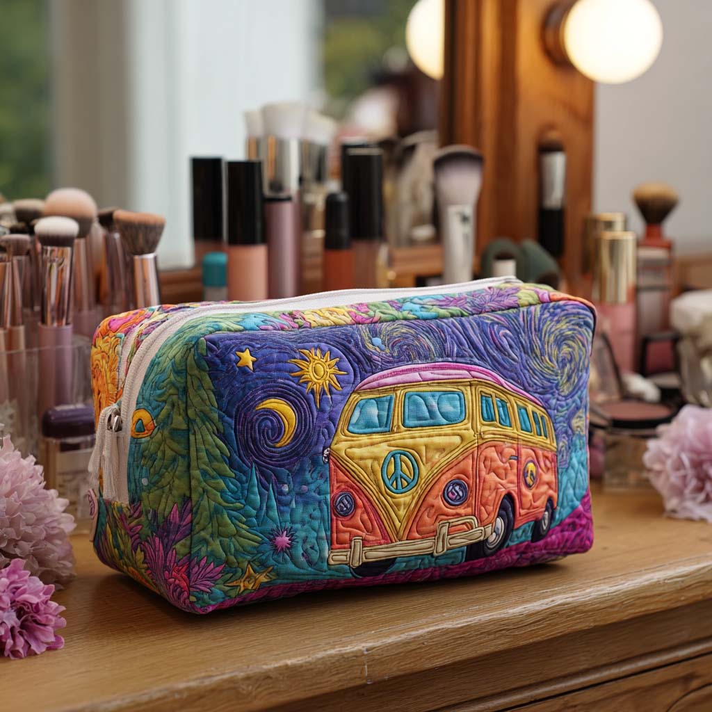Cosmic Road Trip Quilted Makeup Bag