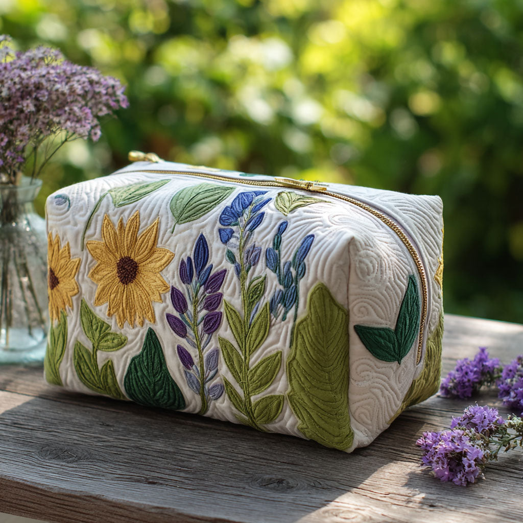 Gentle Meadow Quilted Makeup Bag