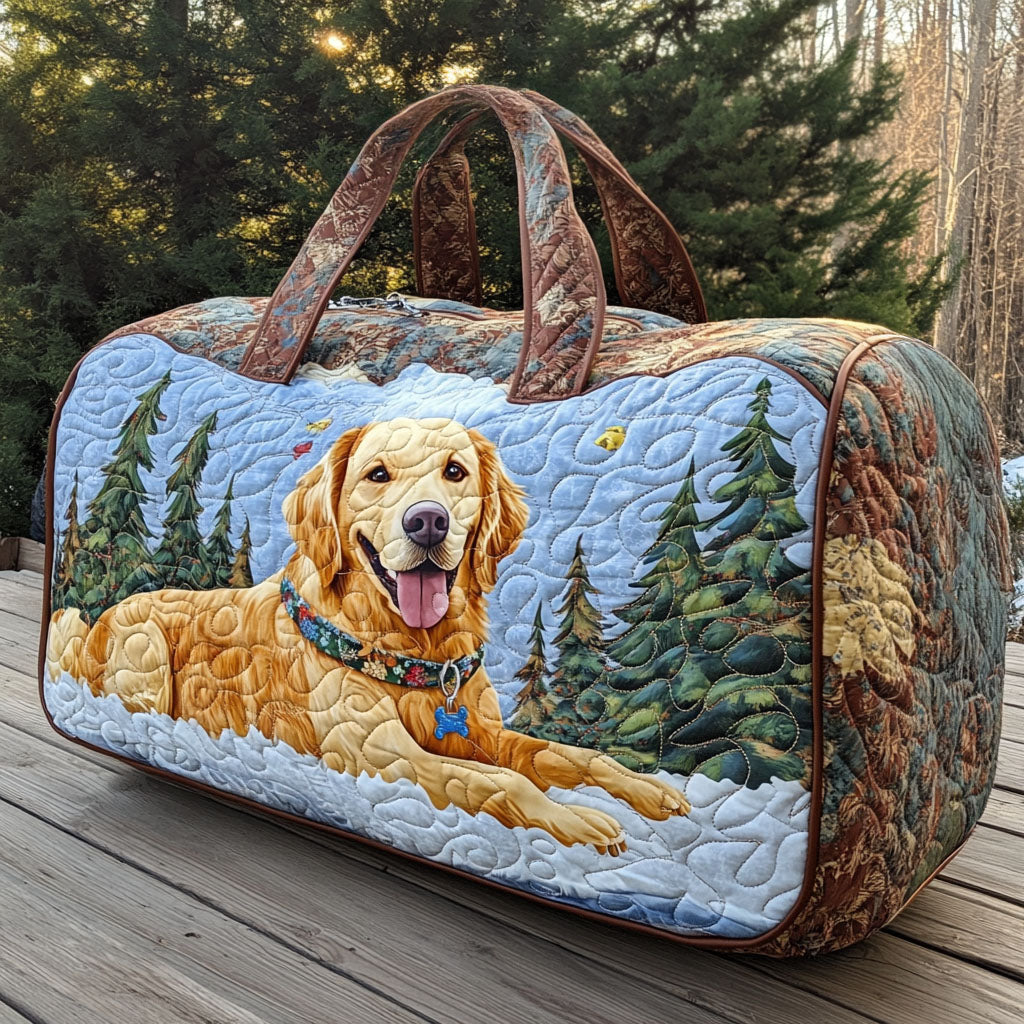 Golden Companions Quilted Duffle Bag