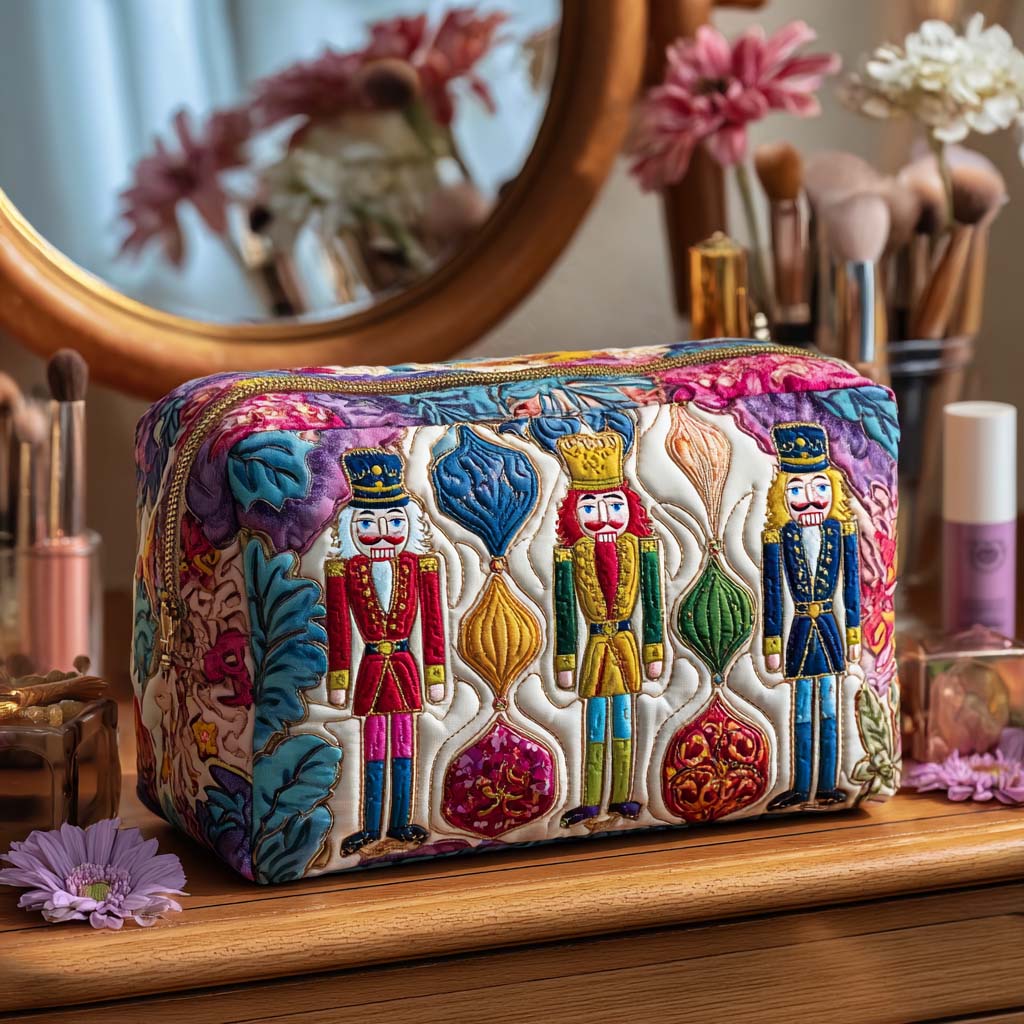 Holiday Guard Quilted Makeup Bag