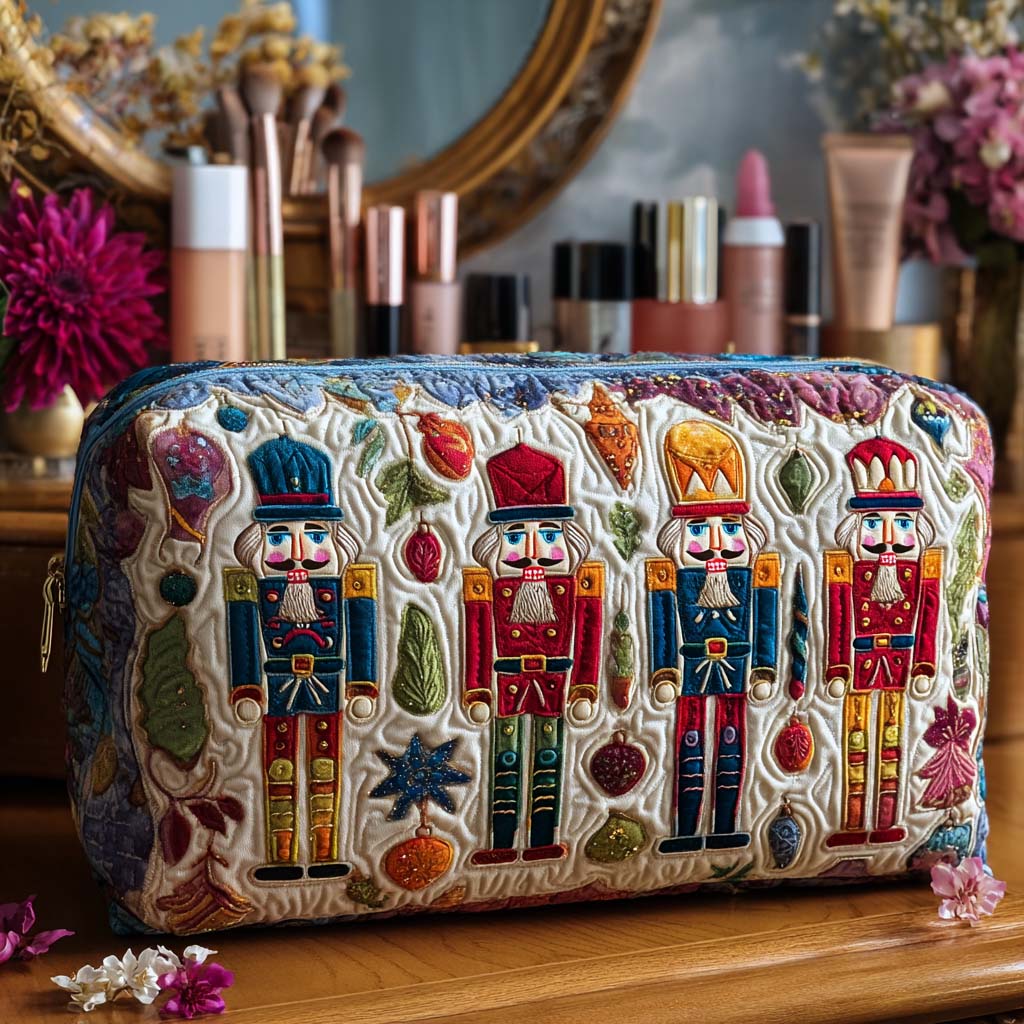 Nutcracker Glow Quilted Makeup Bag