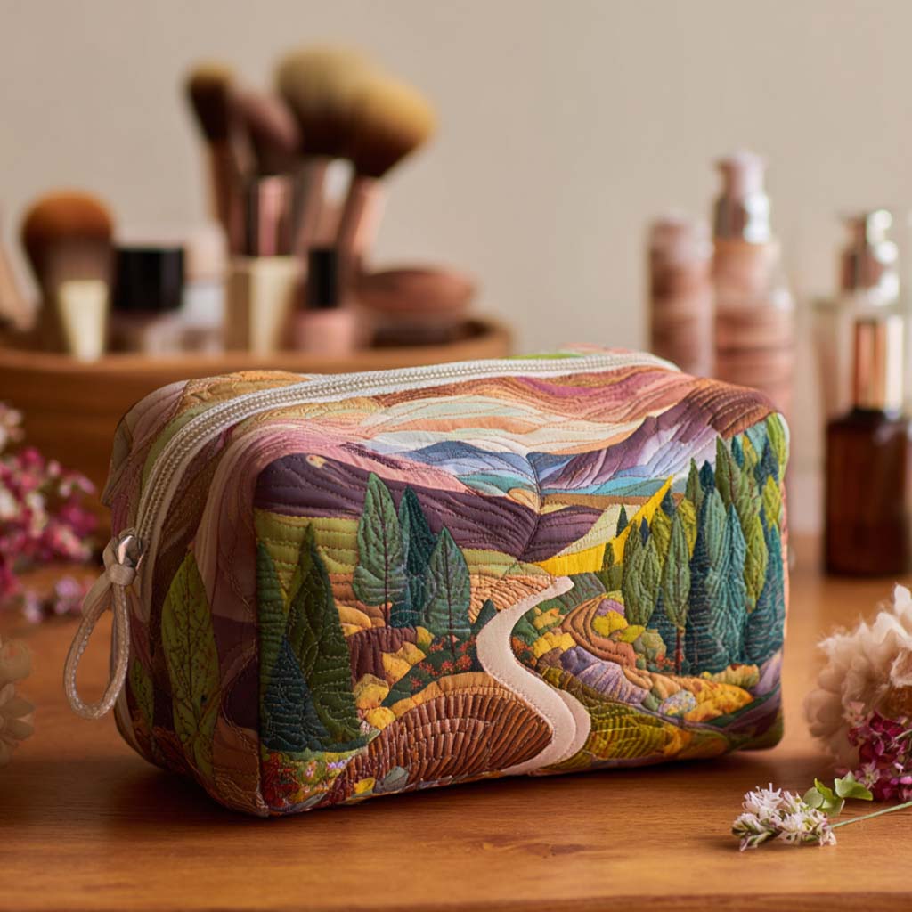 Peaceful Valley Quilted Makeup Bag