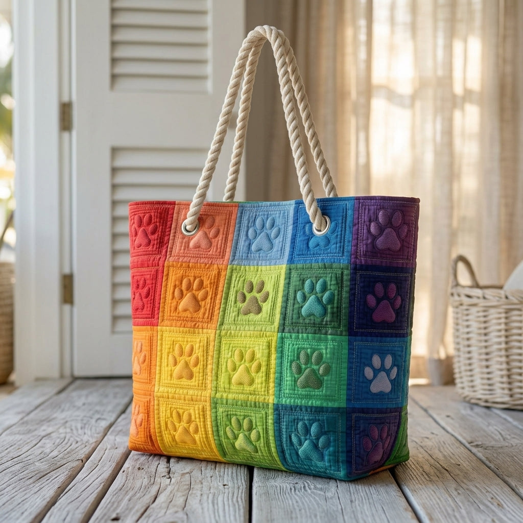 Beach Bag - Paw Print Patch
