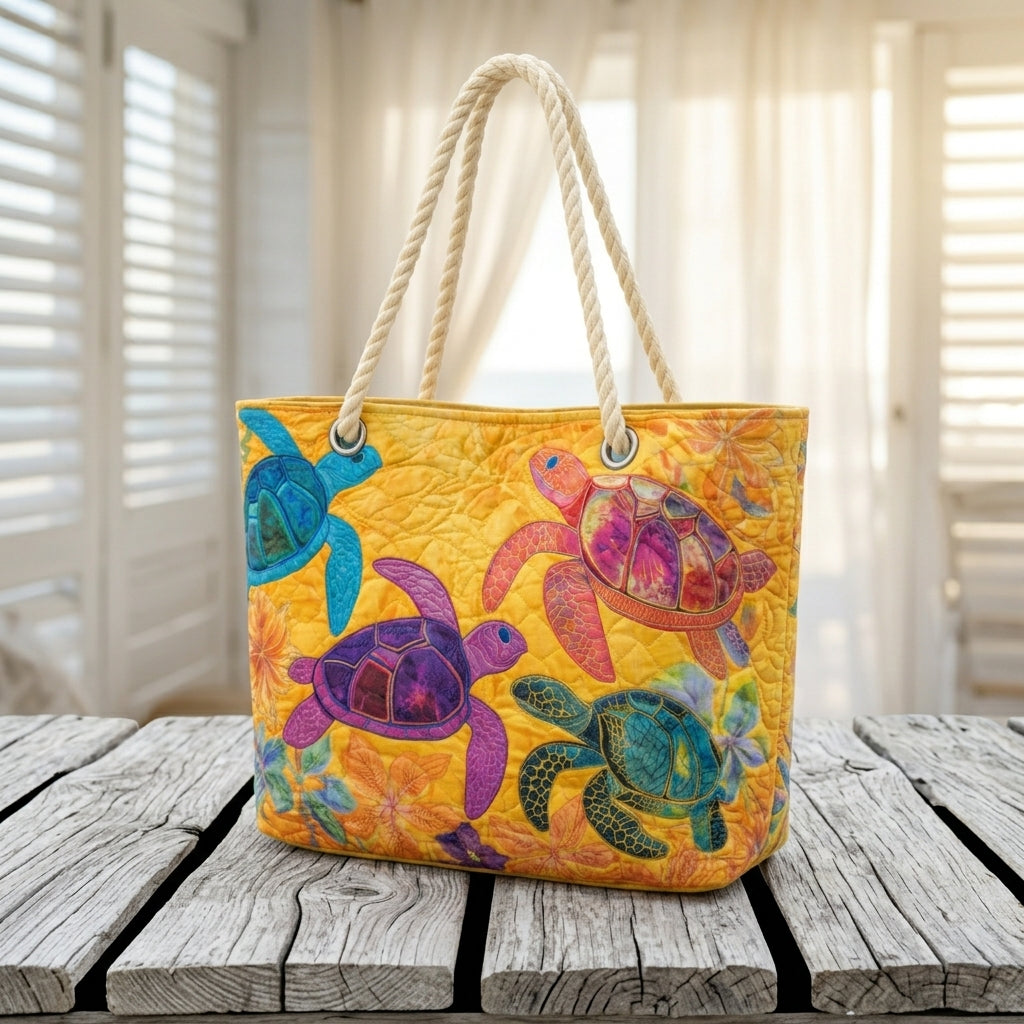 Beach Bag - Coral Turtle Dream