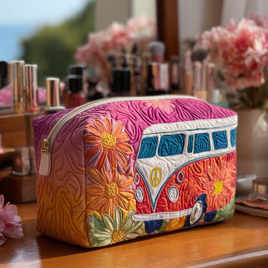 Road to Rainbow Peaks Quilted Makeup Bag