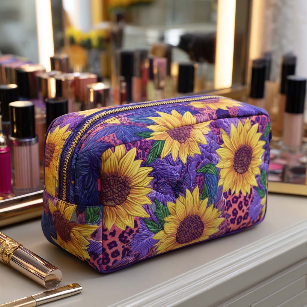 Sun Charm Quilted Makeup Bag