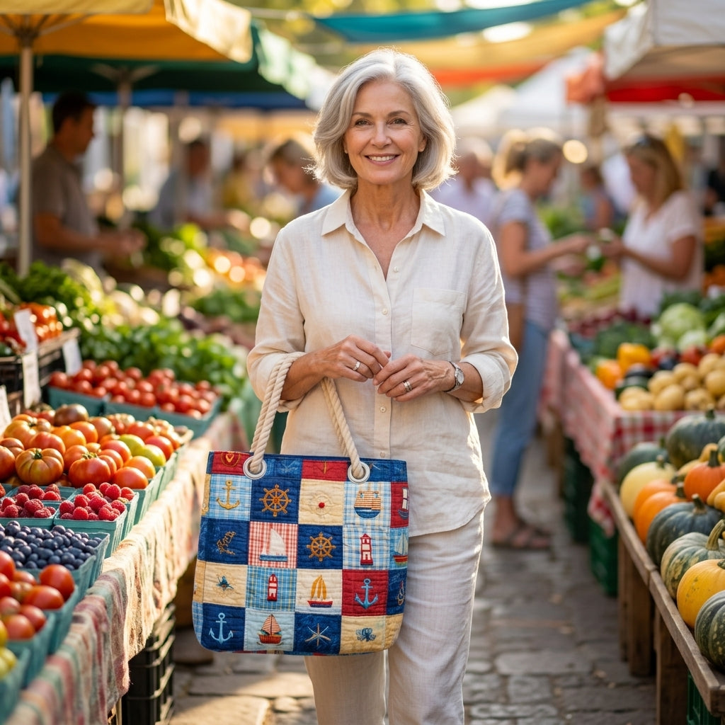 Beach Bag - Marine Patchwork