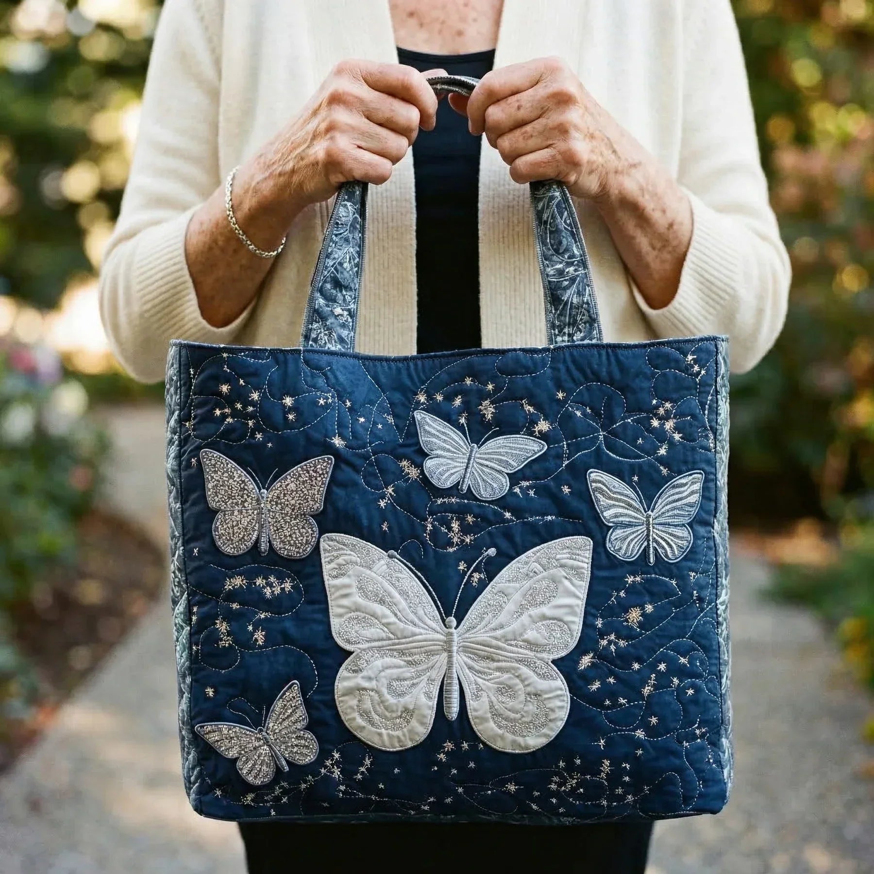 Artisanal Bag - Silver Butterfly